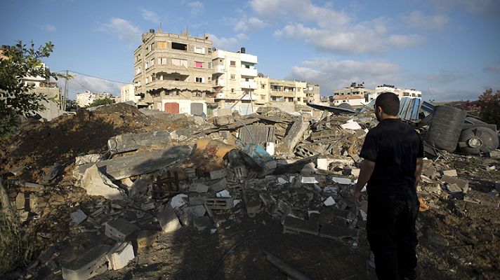 Telediario 1 - 10 palestinos heridos por los ataques nocturnos israelíes