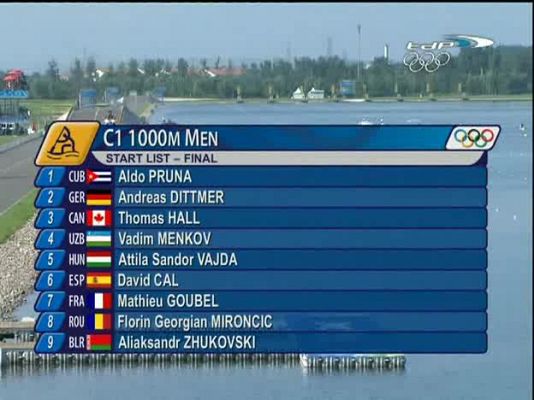  - Piragüismo , finales.