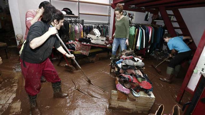 Telediario 1 - Las tormentas han afectado a los pueblos de Navarra