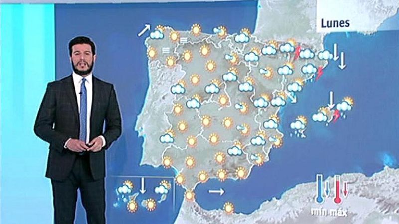 Chubascos en Cataluña y temperaturas altas en el sur