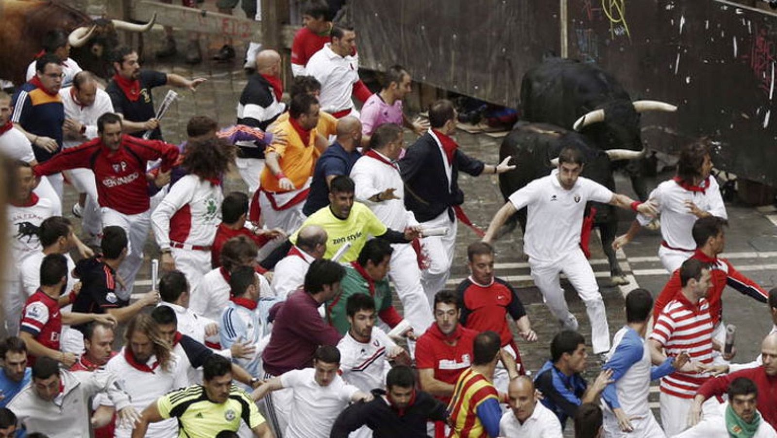 Tercer encierro de Sanfermines 2014 - Cámara aérea