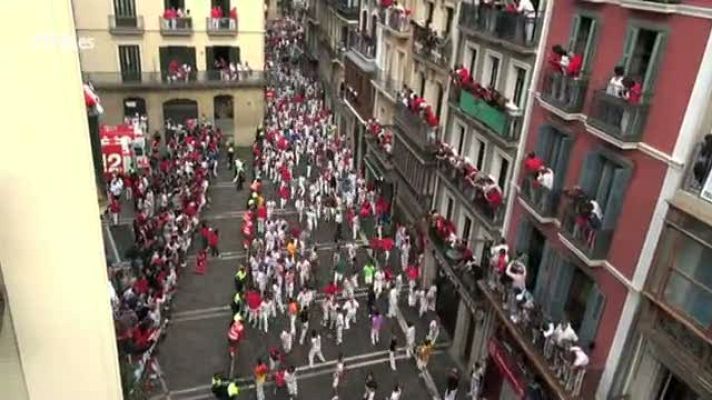 San Fermín - El encierro de los Garcigrande, desde el aire
