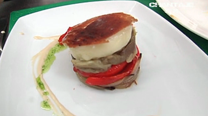 RTVE Cocina - Tronco de escalivada con queso de cabra