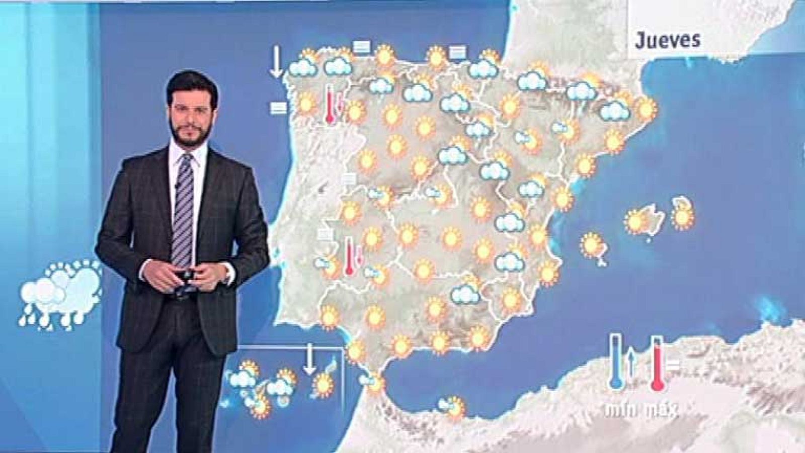 Tormentas fuertes en la Ibérica de Teruel y nuboso en el norte