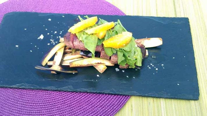 RTVE Cocina - Magret de pato con naranja y berenjena