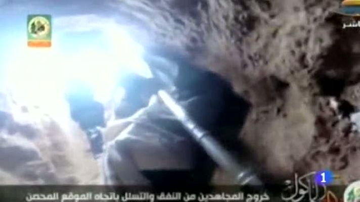 Telediario 1 - Hamás muestra un ataque a Israel a través de sus túneles