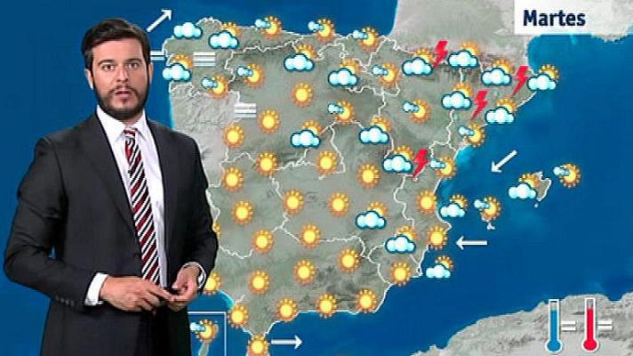 El tiempo - Tormentas en Cataluña y Aragón y temperaturas altas