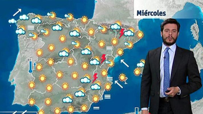 El tiempo - Tiempo estable con temperaturas altas y tormentas en el este