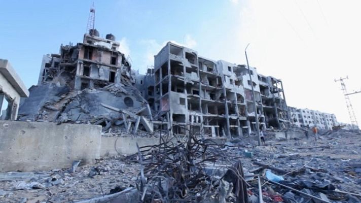 Telediario 1 - Palestinos con pasaporte extranjero huyen de Gaza