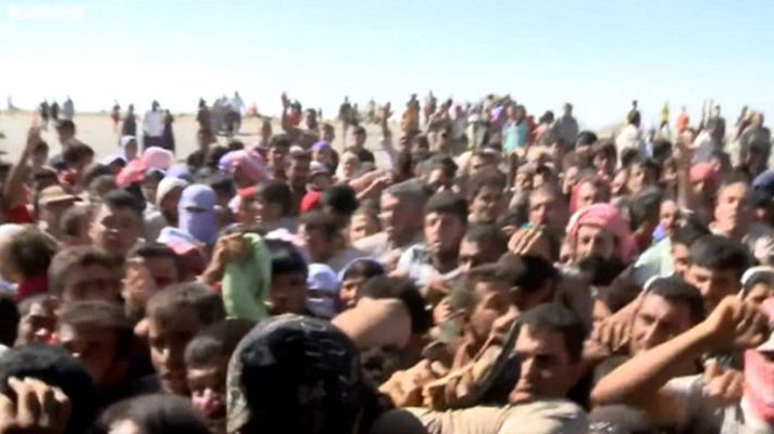 Telediario 1 - Enfrentamientos entre islamistas y el ejército kurdo