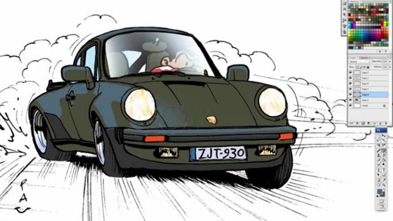 Pau nos enseña a dibujar un Porsche 911 turbo (930)