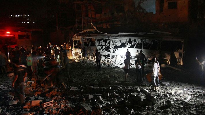 Telediario 1 - Milicianos palestinos lanzan tres cohetes e Israel responde con bombardeos