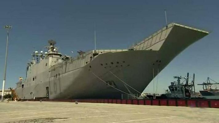 Telediario 1 - El buque Juan Carlos I se prepara para dar la salida a la tercera etapa de la Vuelta