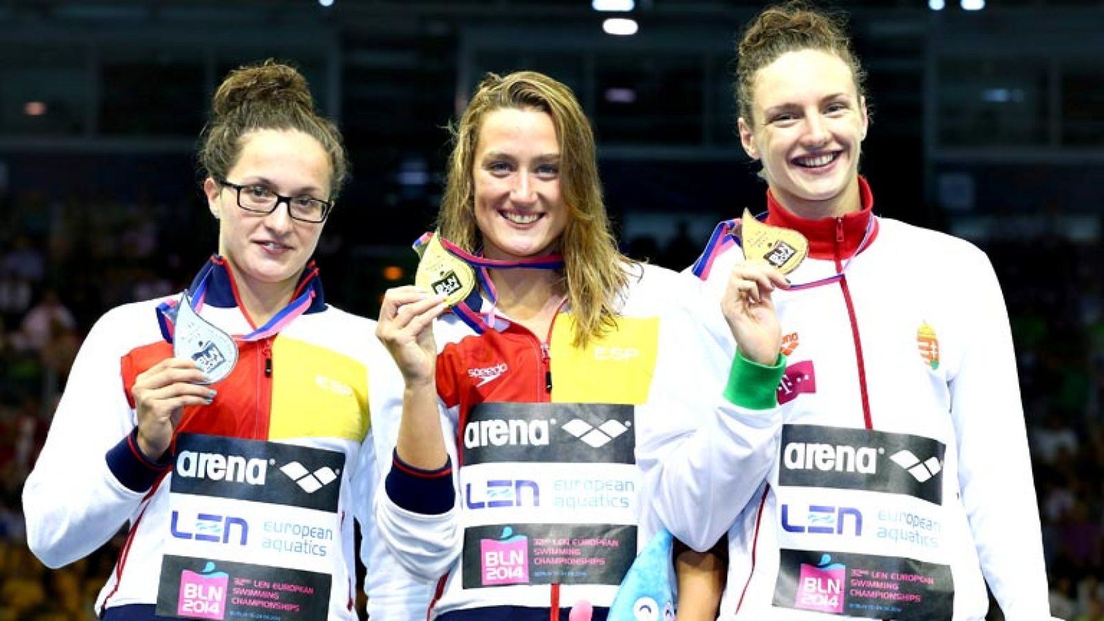 El equipo español consiguió a lo largo de doce días de competición en los 32º Campeonatos de Europa de Natación de Berlín 2014 trece medallas: nueve de ellas en natación y cuatro en natación sincronizada. Todas ellas en categoría femenina. Mireia Bel