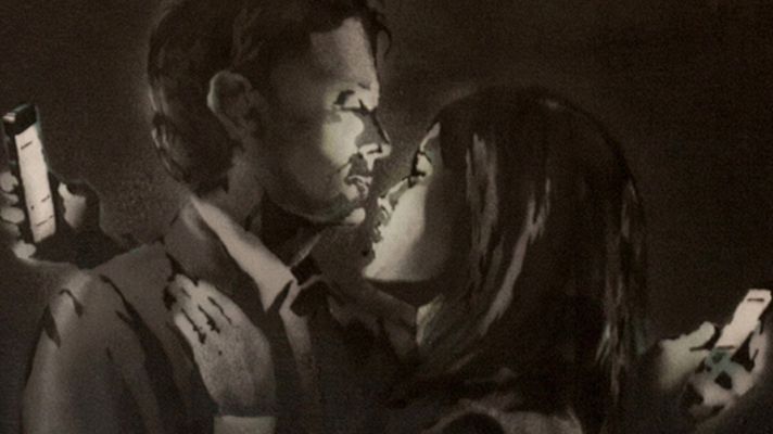  - El grafiti "Los amantes del móvil" de Banksy es vendido por 506.000 euros