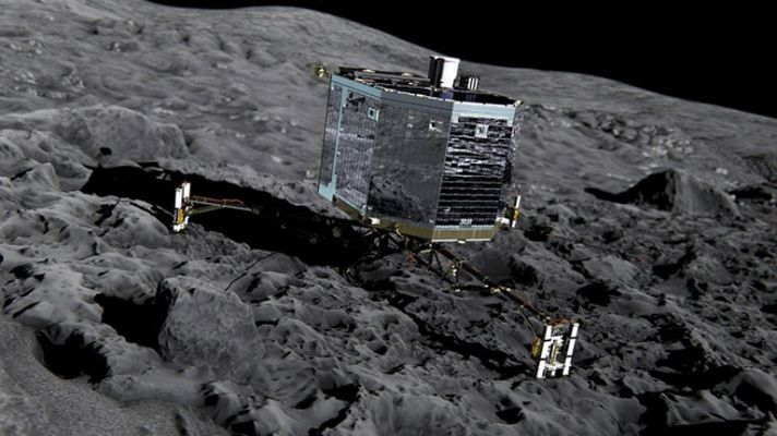 Telediario 1 - La sonda Rosetta es la primera en alcanzar un asteroide
