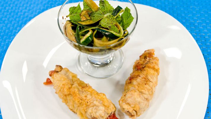 RTVE Cocina - Rollitos de ternera rebozados con guarnición de calabacín