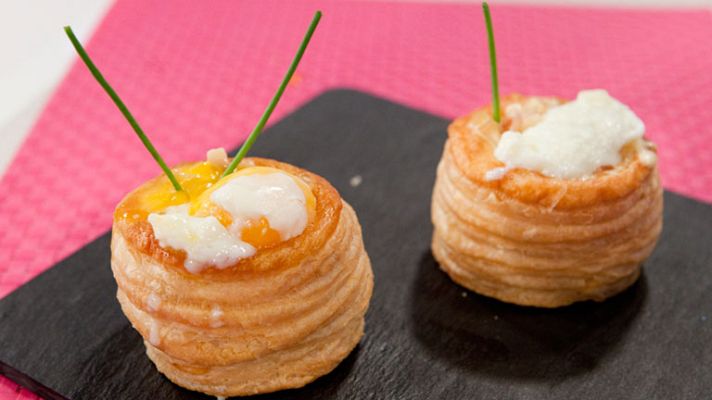 RTVE Cocina - Volovanes de puerros con huevo poché y salsa de cheddar