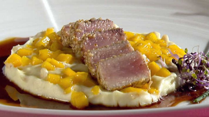 Cocina con Sergio - Bonito en tataki con suave de patata