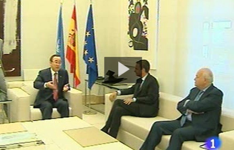 Entrevista de Zapatero con el secretario general de la ONU, Ban Ki Moon | Ver