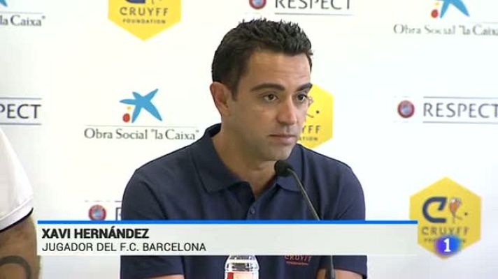 Telediario 1 - Xavi dice que su charla con Casillas "fue por el bien del fútbol español"