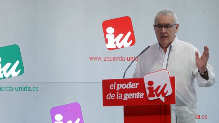 Telediario 1 - Cayo Lara habla sobre las tarjetas opacas de Caja Madrid