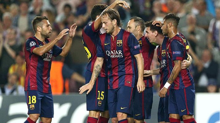Telediario 1 - El Barça gana al Ajax con la conexión Messi-Neymar