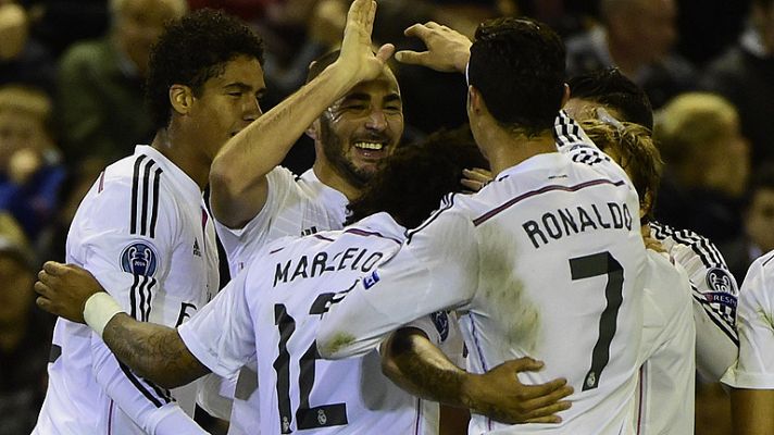Telediario 1 - El Madrid se pasea por Liverpool