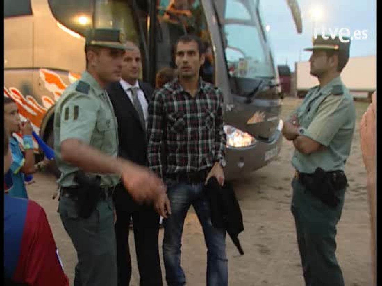 Abucheo a Laporta y Guardiola