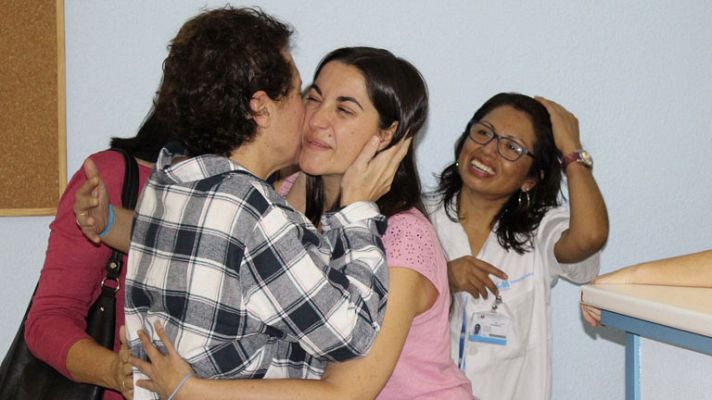 Telediario 1 - Teresa Romero recibe sus primeras visitas