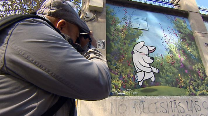 Telediario 1 - Rastro de grafitis