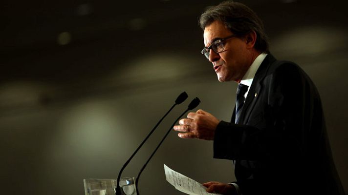 Telediario 1 - Mas pedirá a Rajoy el referéndum "definitivo" tras el 9N