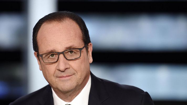 Telediario 1 - Hollande no se presentará a la reelección si no baja el paro