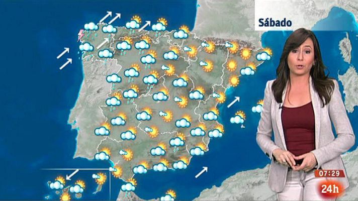 El tiempo - Lluvias en Galicia, en el Sistema Central y en parte de Andalucía