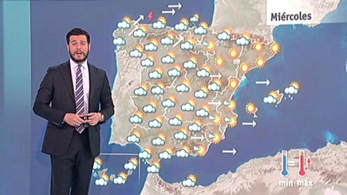 El tiempo - Nubes y chubascos en el oeste peninsular