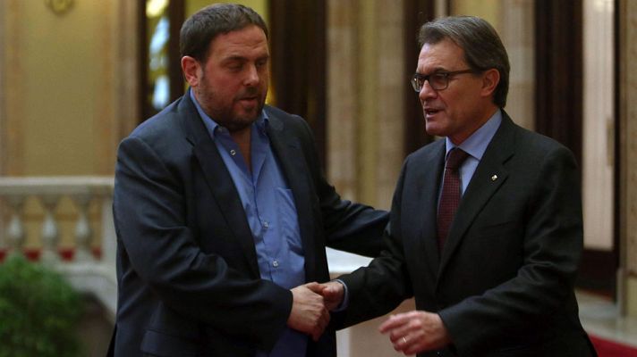 Telediario 1 - Junqueras pide a Mas las elecciones plebiscitarias