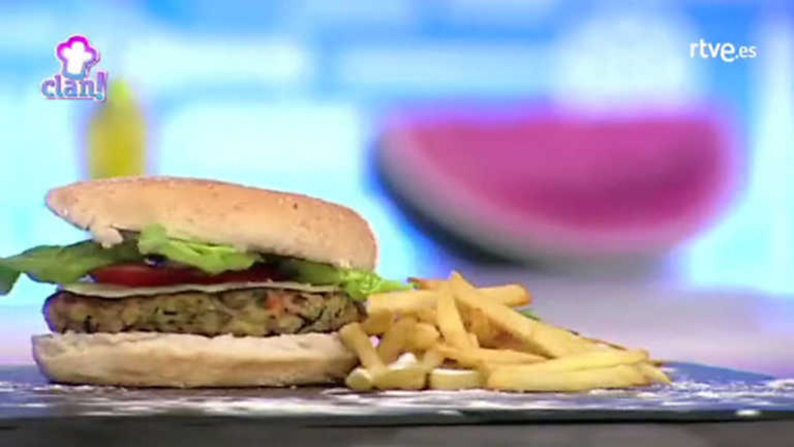 Receta Exprés - Gran hamburguesa vegetariana - Cocina con Clan | Ver