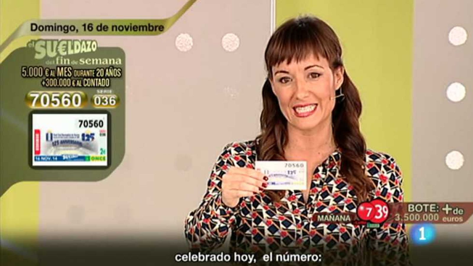 Sorteo ONCE - 16/11/14 - Ver ahora