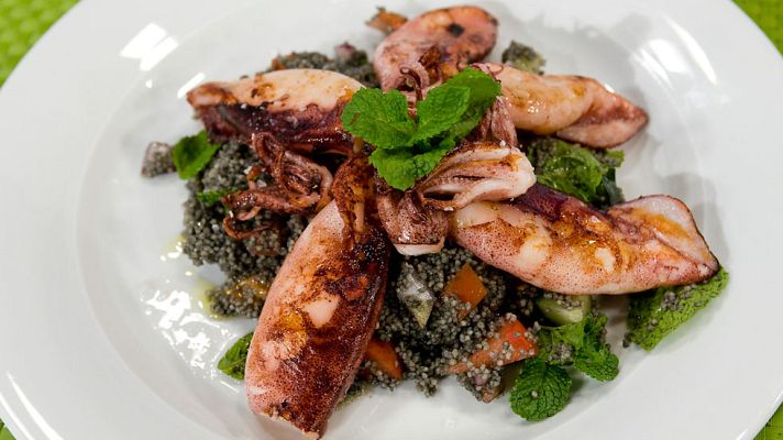 RTVE Cocina - Tabulé negro con chipirones