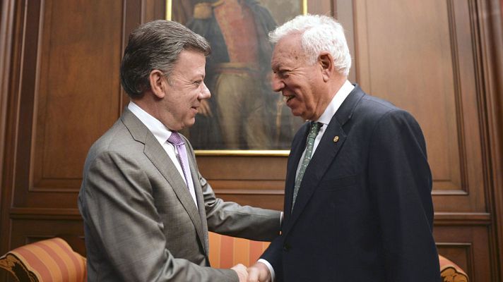 Telediario 1 - Primera visita oficial a Colombia del ministro Margallo