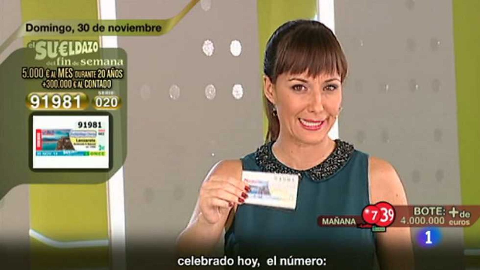 Sorteo ONCE - 30/11/14 - Ver ahora