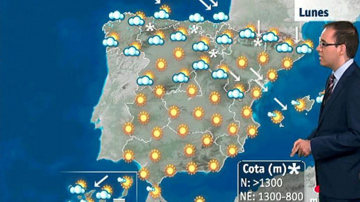 El tiempo - Vientos fuertes en el noreste y Baleares