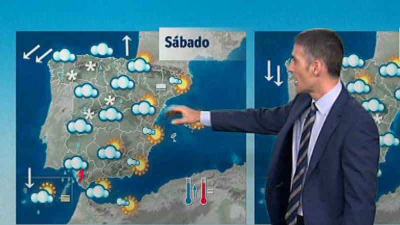 Lluvias en el tercio occidental peninsular y viento fuerte en Canarias - El tiempo | Ver