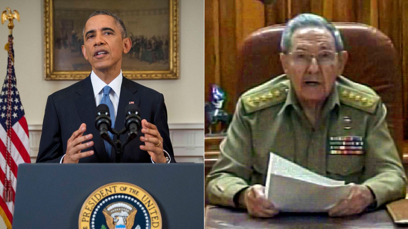 Obama y Castro anuncian el restablecimiento de relaciones entre EE.UU. y Cuba