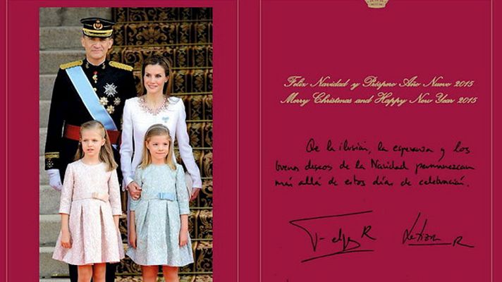 Telediario 1 - Primera felicitación navideña de don Felipe y doña Letizia