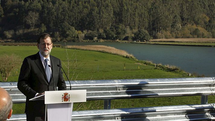 Telediario 1 - Rajoy inaugura un nuevo tramo de la autovía del Cantábrico