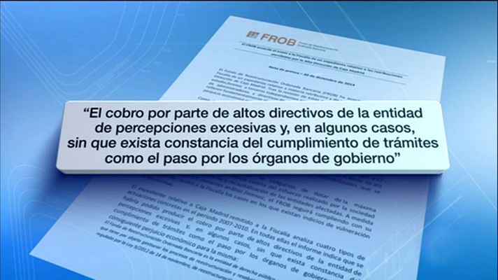 Telediario 1 - El FROB pide a la Fiscalía que investigue las retribuciones de la alta dirección de Caja Madrid