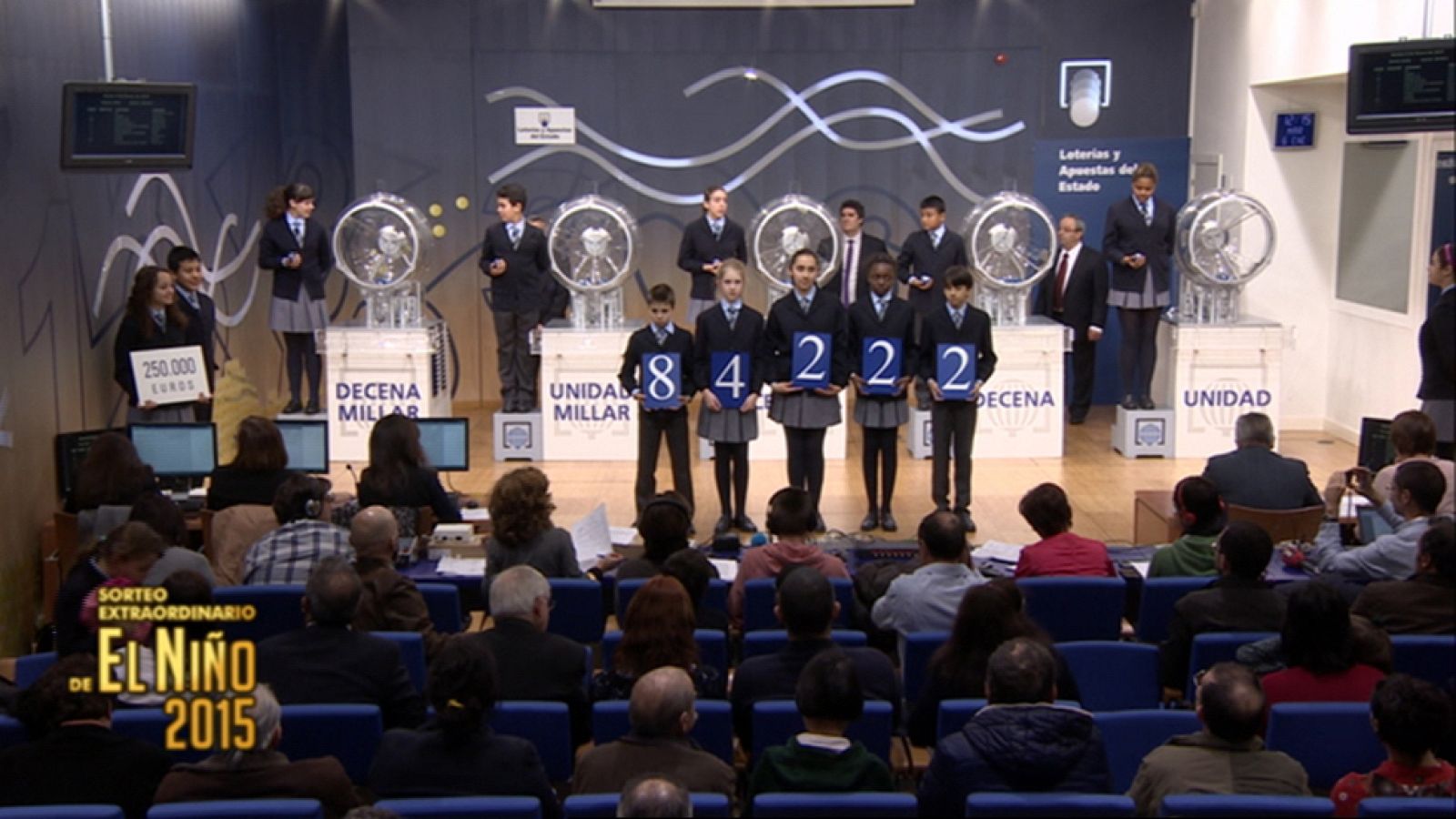 El tercer premio de la lotería del Niño, el 84.222, está dotado con 250.000 euros por serie