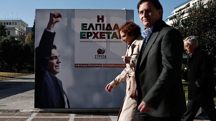 Telediario 1 - Syriza mantiene su ventaja en las encuestas de Grecia a una semana para las elecciones
