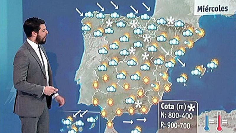 Oleaje en el noroeste y nieve en todo el tercio norte de la Península